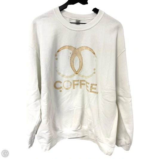 Sweatshirt Crewneck By Gildan In White, Size: L