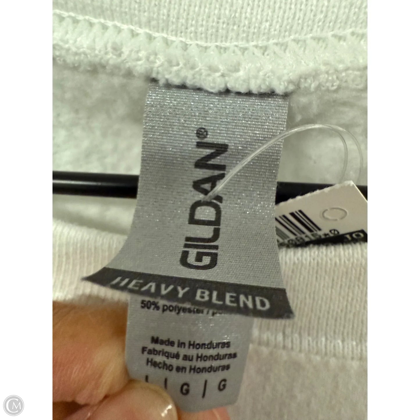 Sweatshirt Crewneck By Gildan In White, Size: L