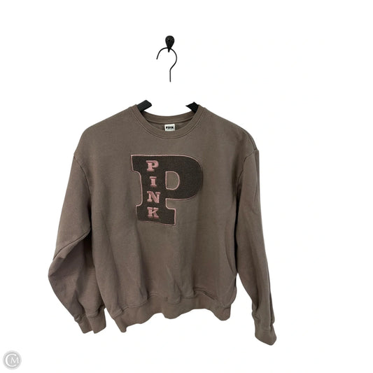 Sweatshirt Crewneck By Pink In Beige, Size: S