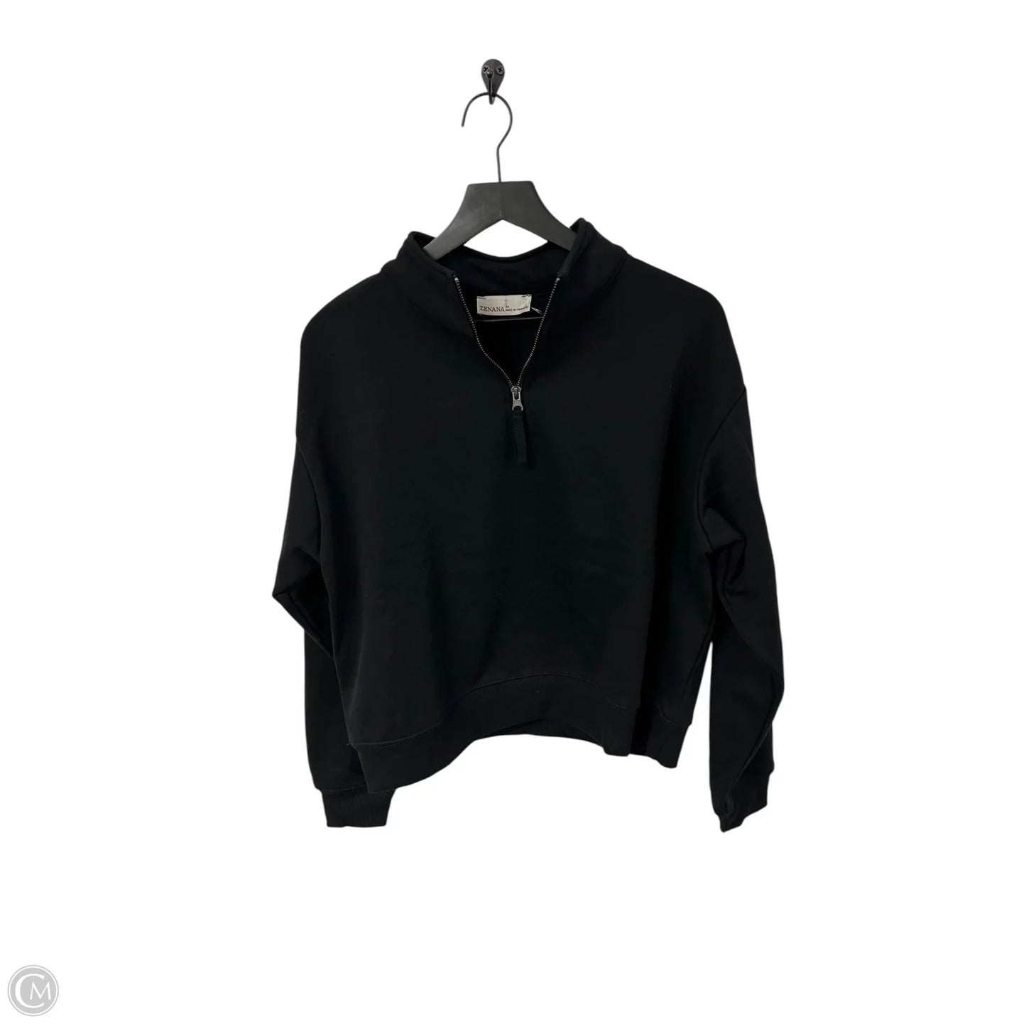 Sweatshirt Collar By Zenana Outfitters In Black, Size: M