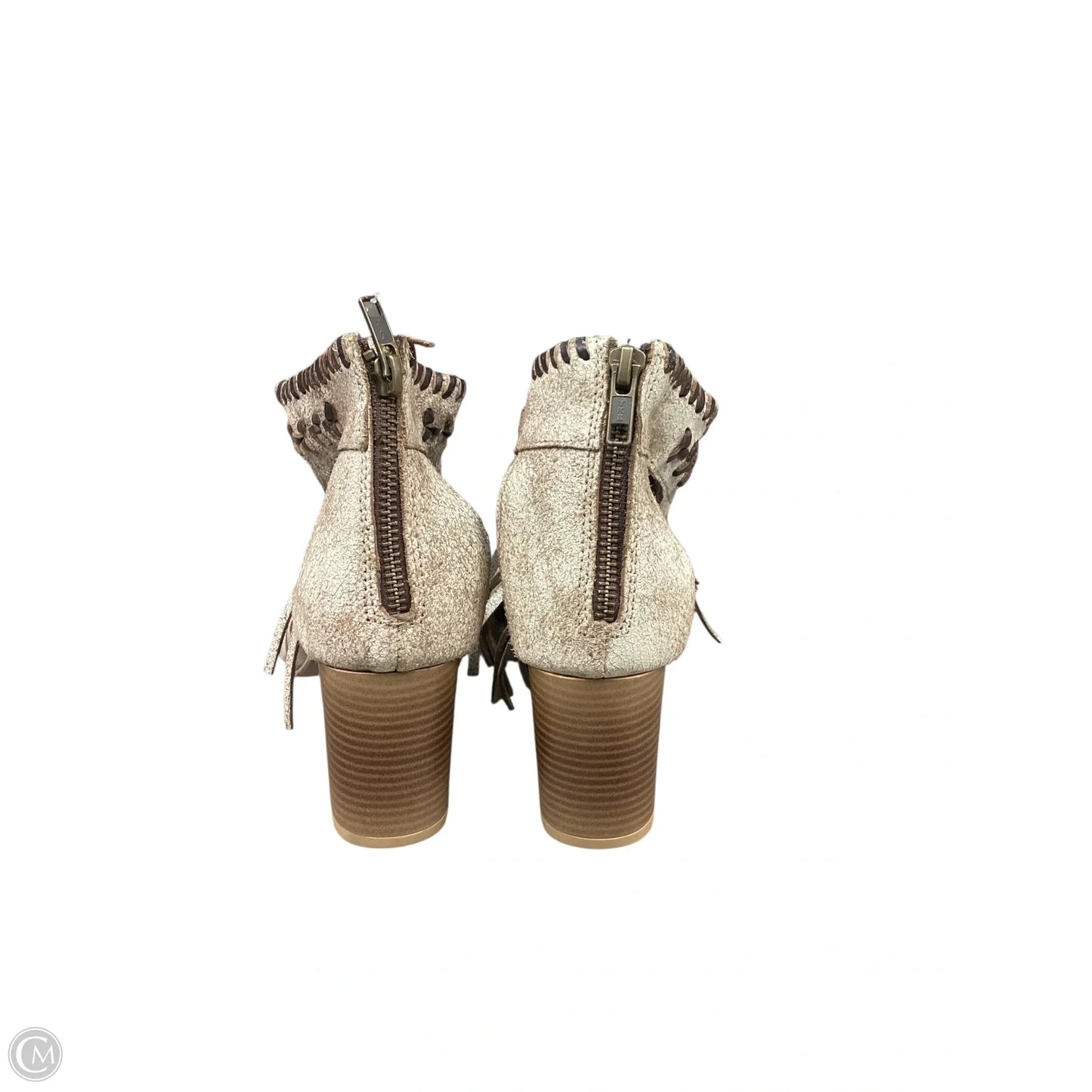 Sandals Heels Block By Roper In Brown & White, Size: 8.5