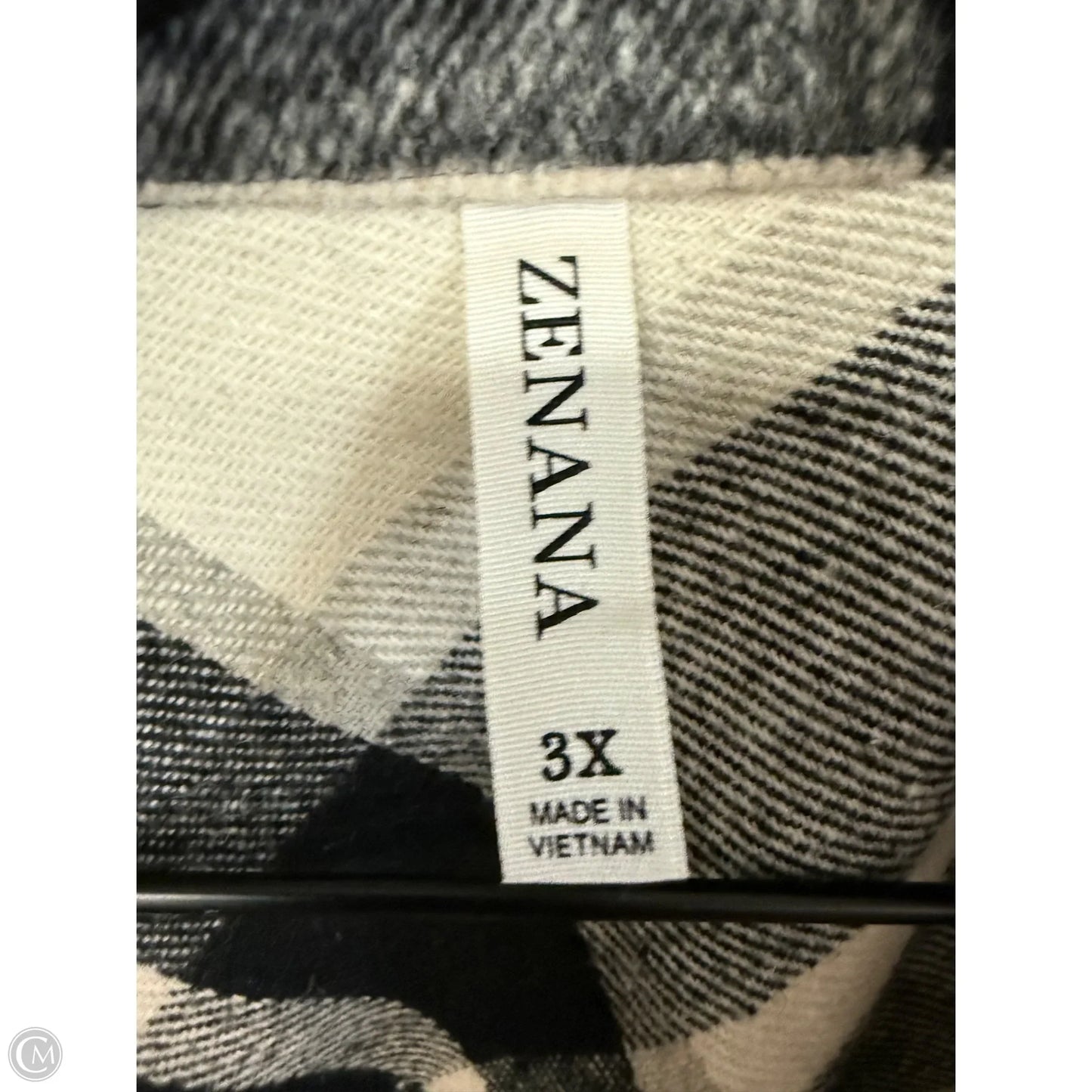Jacket Shirt By Zenana Outfitters In Black & Cream, Size: 3x