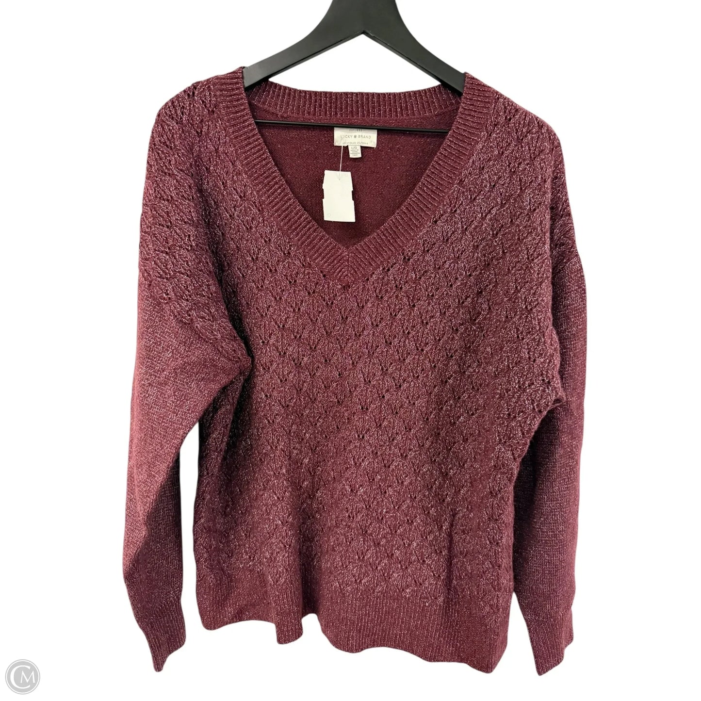 Sweater By Lucky Brand In Maroon, Size: L