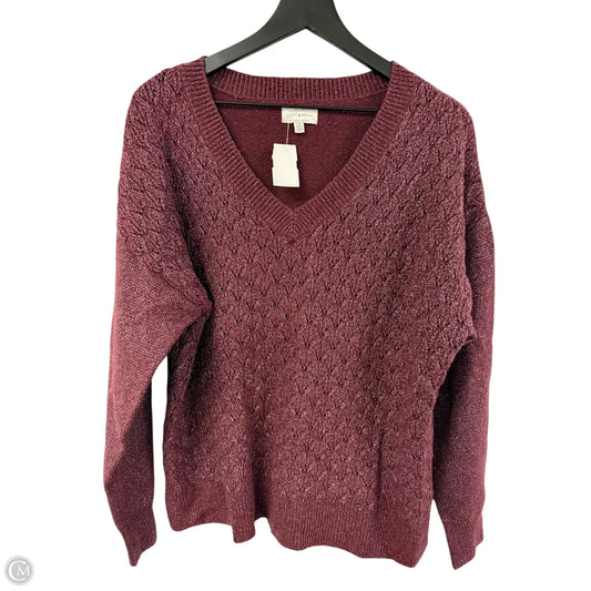 Sweater By Lucky Brand In Maroon, Size: L