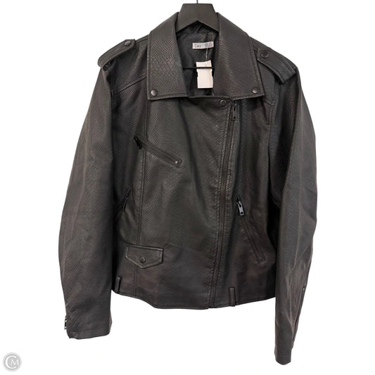Jacket Moto By Dex In Black, Size: 2x
