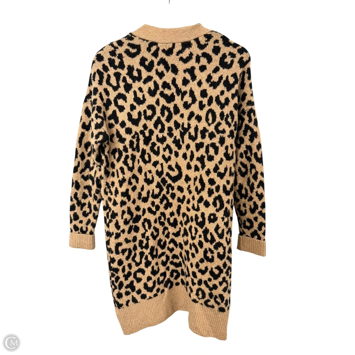 Sweater Cardigan By Clothes Mentor In Leopard Print, Size: S