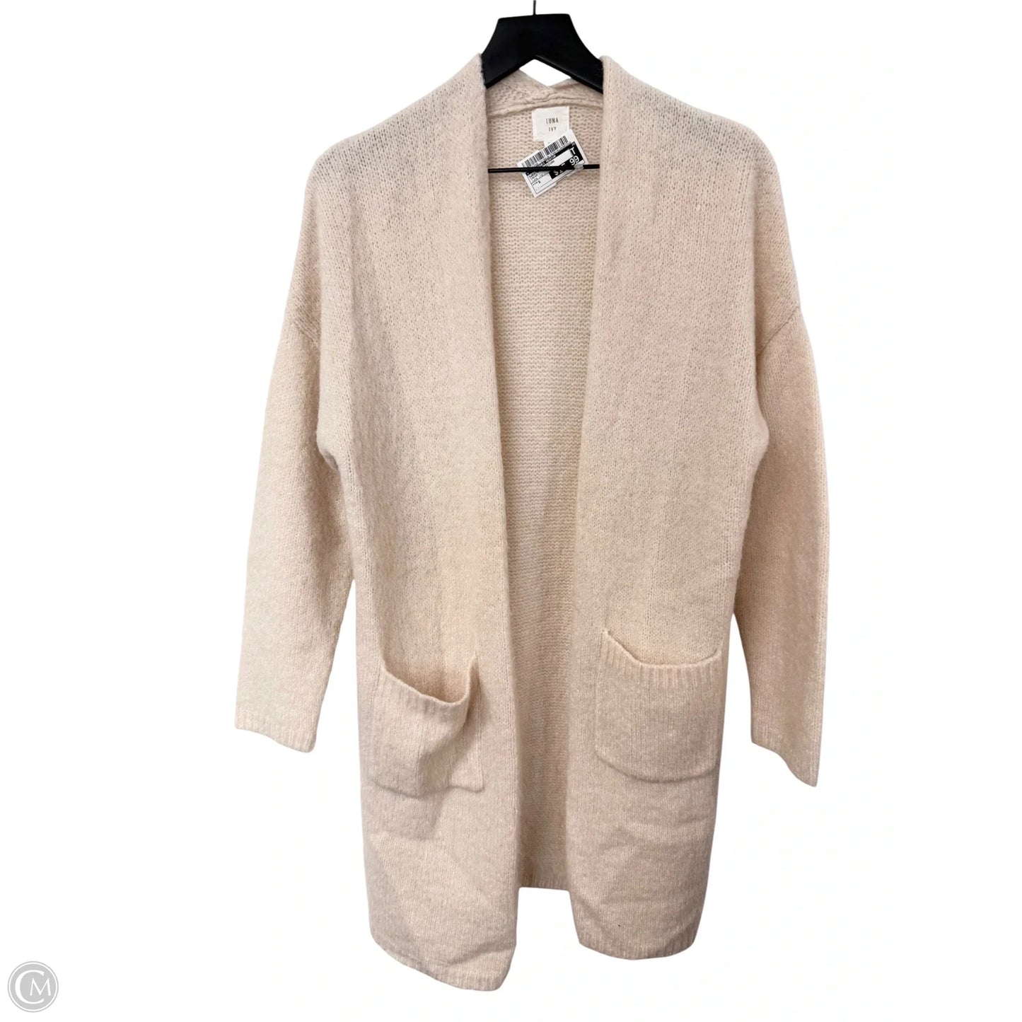 Sweater Cardigan By Clothes Mentor In Cream, Size: S