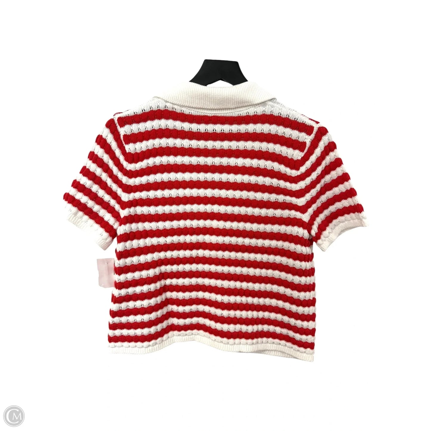 Sweater Short Sleeve By Old Navy In Red & White, Size: M