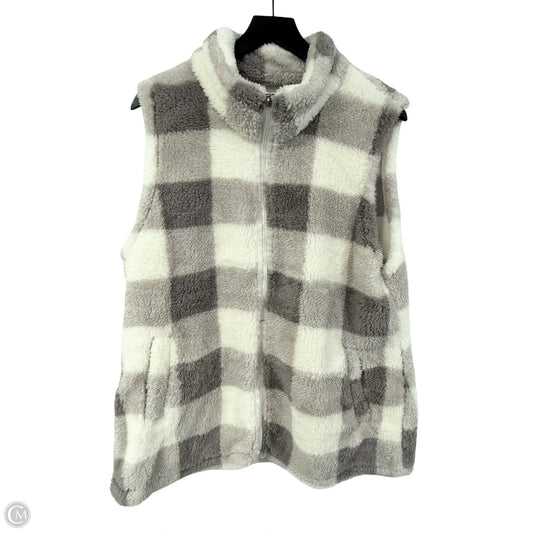 Vest Faux Fur & Sherpa By Maurices In Cream & Grey, Size: Xxl