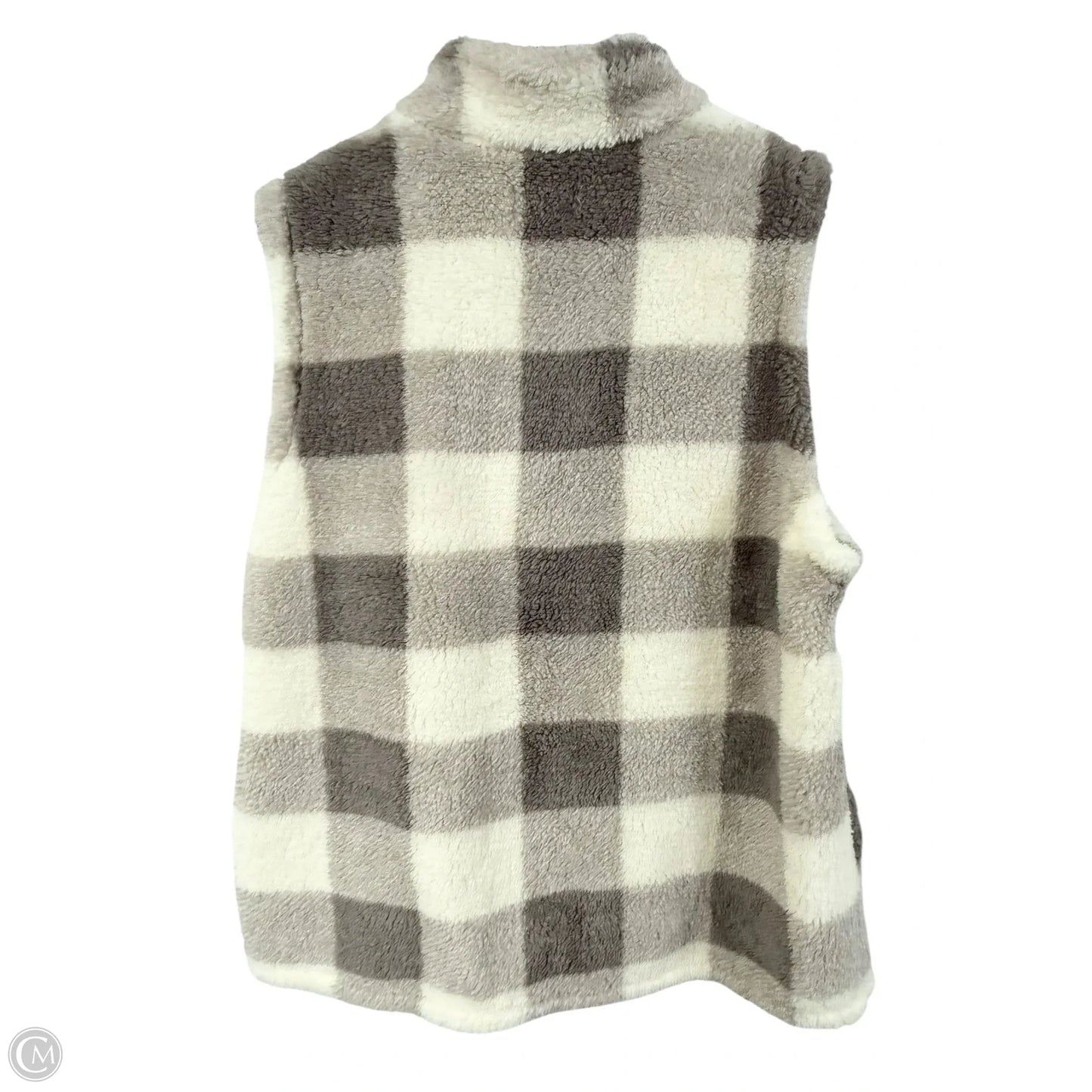 Vest Faux Fur & Sherpa By Maurices In Cream & Grey, Size: Xxl