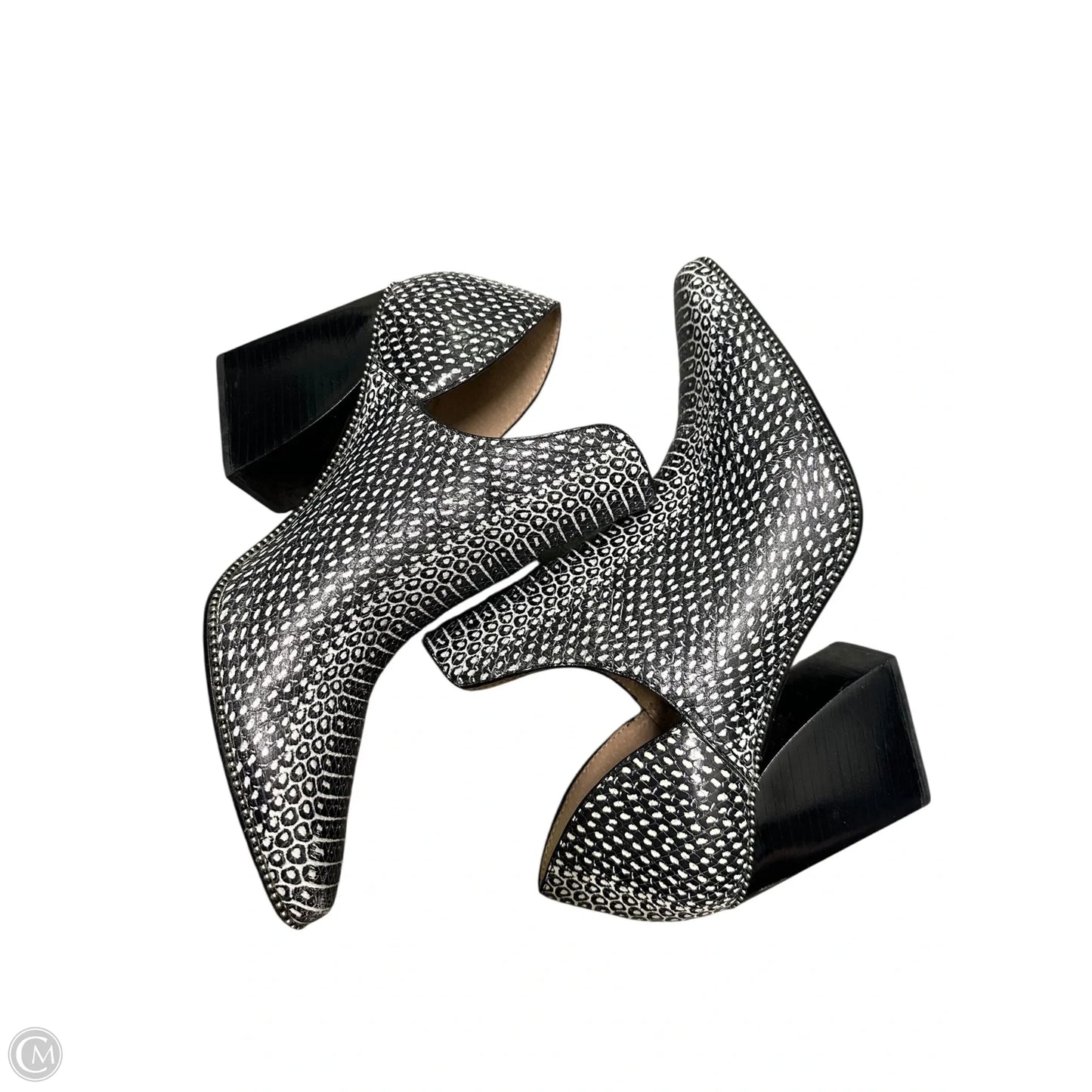 Boots Ankle Heels By Antonio Melani In Black & White, Size: 8.5