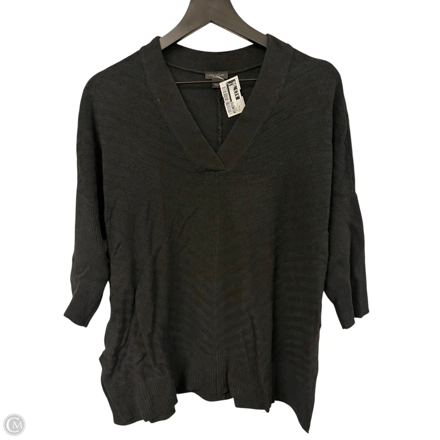 Sweater Short Sleeve By Ann Taylor In Black, Size: M