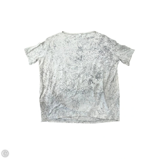 Athletic Top Short Sleeve By Lululemon In Cream & Grey, Size: 4