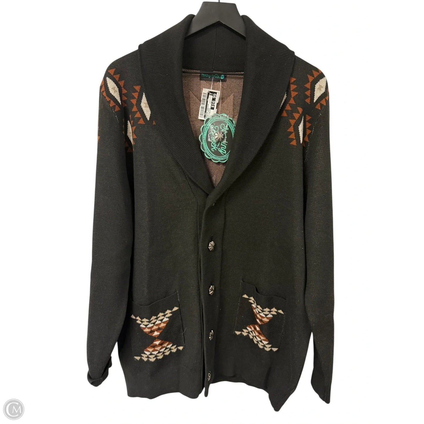 Sweater Cardigan By Cmc In Black & Brown, Size: L