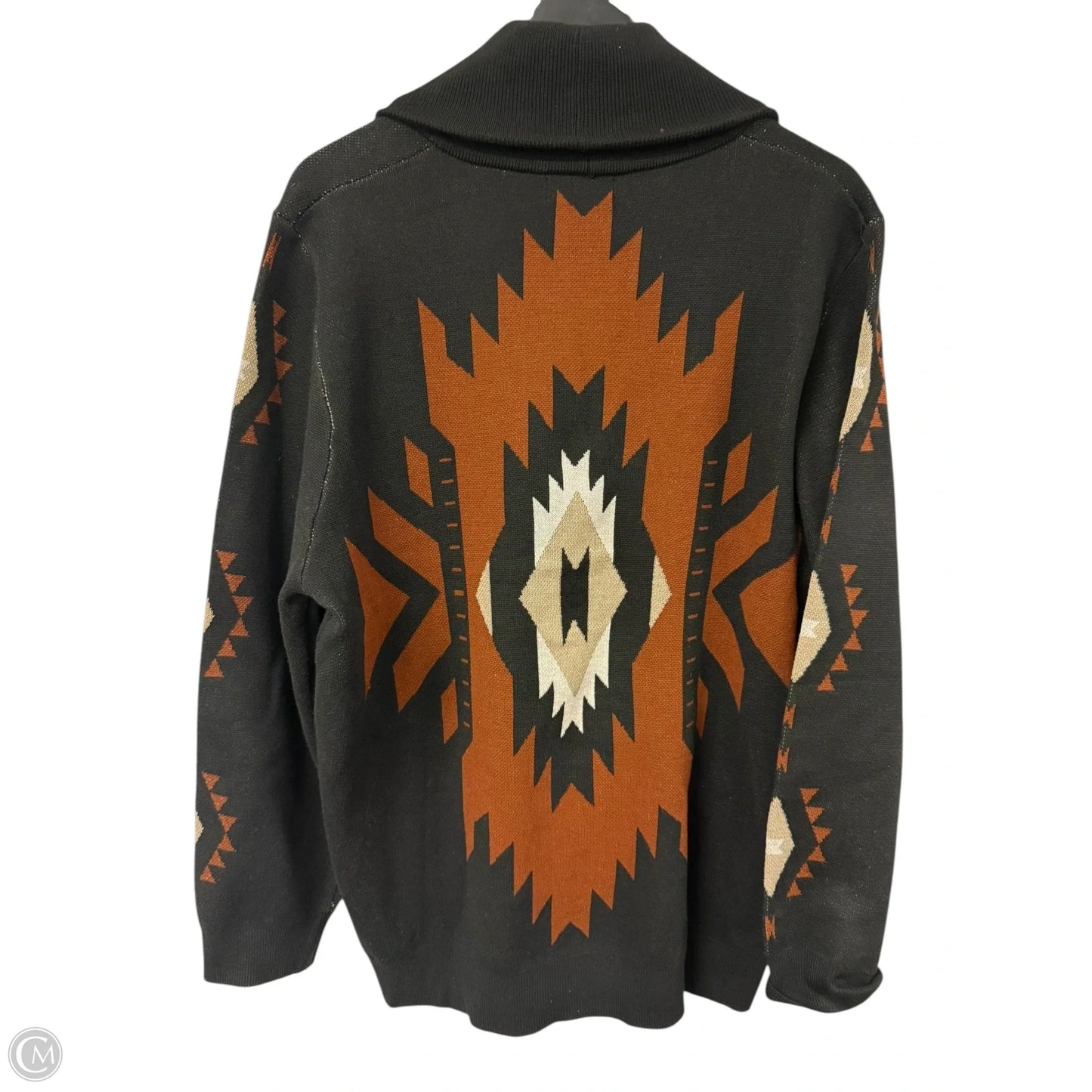 Sweater Cardigan By Cmc In Black & Brown, Size: L
