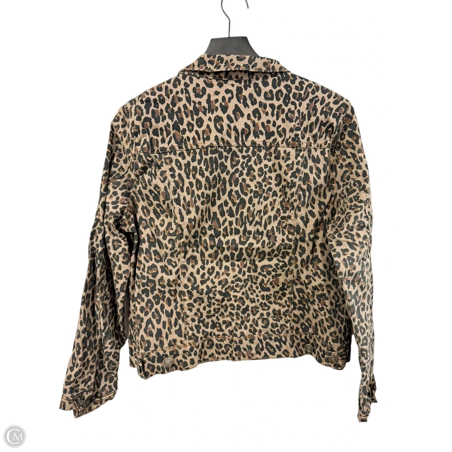 Jacket Denim By Nine West Apparel In Leopard Print, Size: Xl