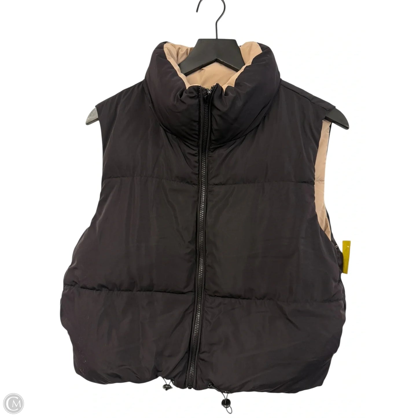 Vest Puffer & Quilted By Love Tree In Black & Tan, Size: S