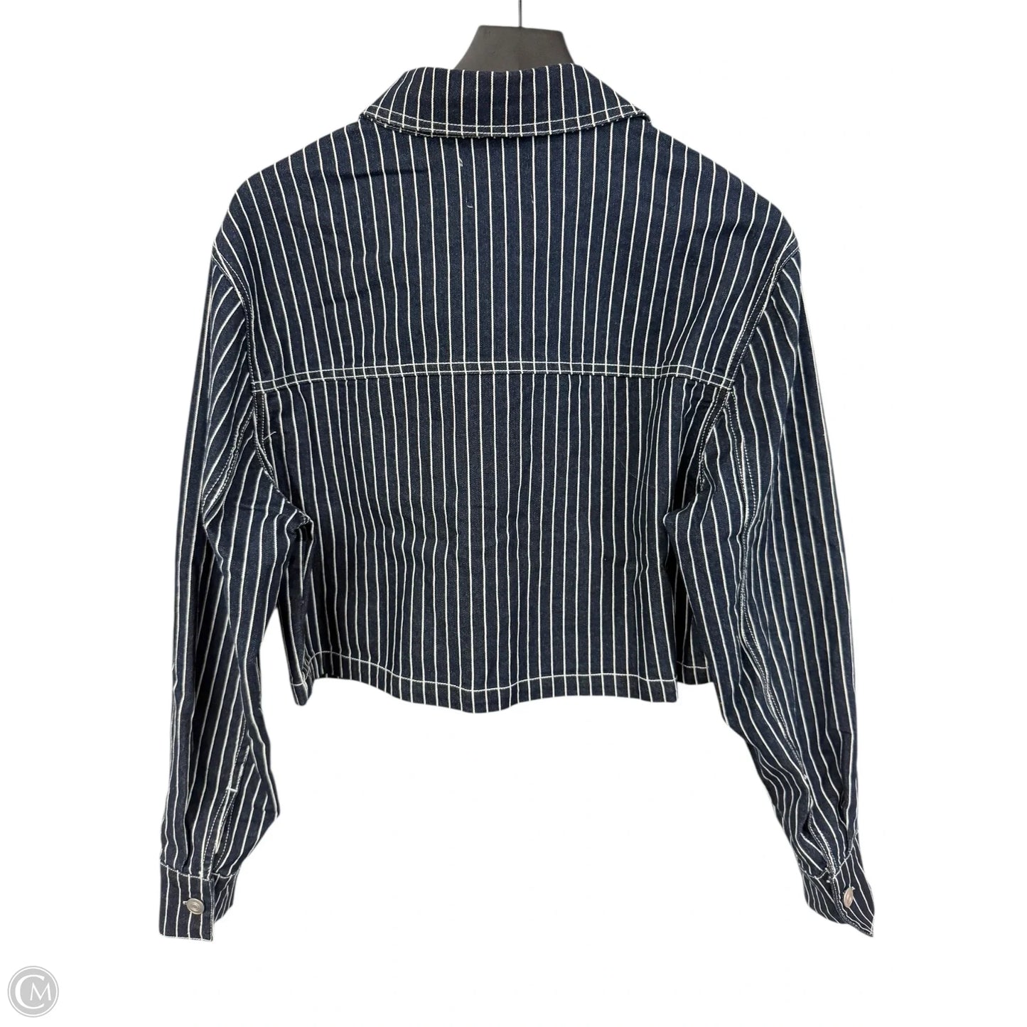 Jacket Denim By Active Usa In Blue & White, Size: M