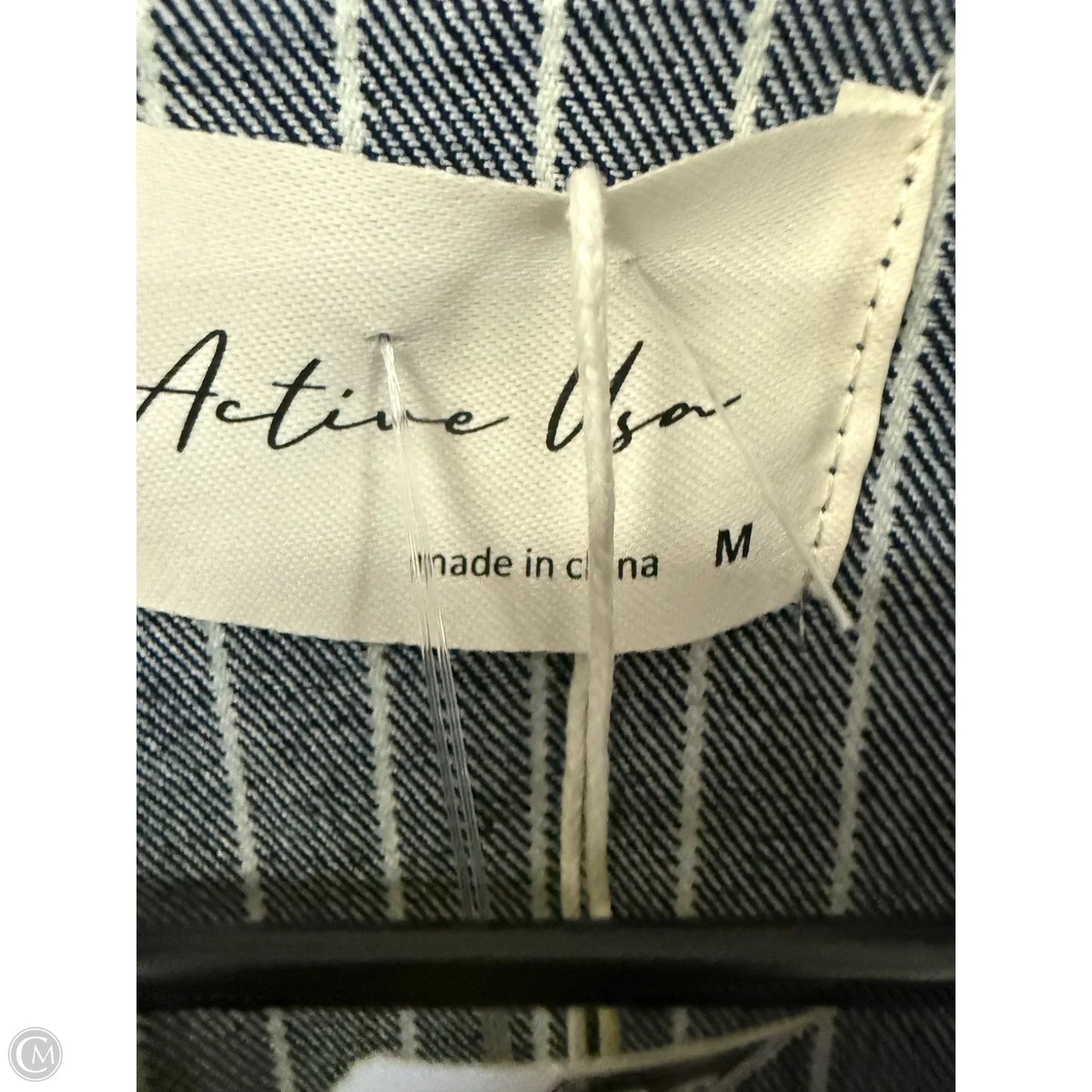 Jacket Denim By Active Usa In Blue & White, Size: M