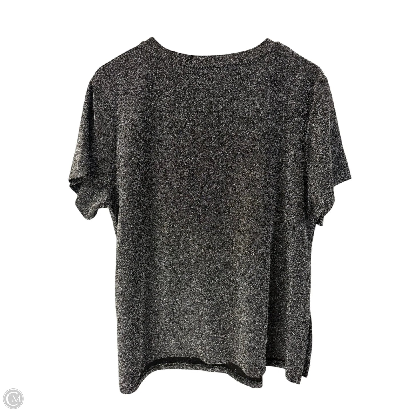Top Short Sleeve By Arula In Black & Silver, Size: L