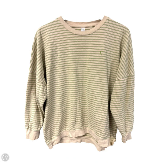 Athletic Top Long Sleeve Crewneck By Zyia In Cream & Green, Size: S