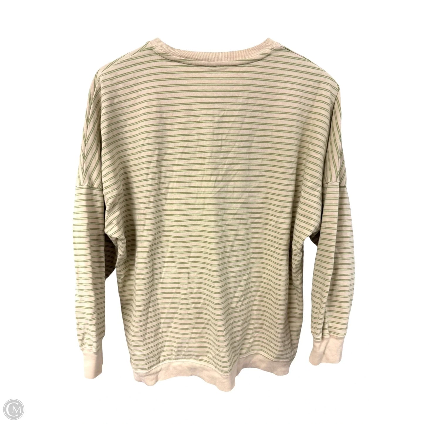 Athletic Top Long Sleeve Crewneck By Zyia In Cream & Green, Size: S