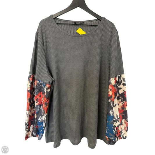 Top Long Sleeve By Bloomchic In Grey, Size: 3x