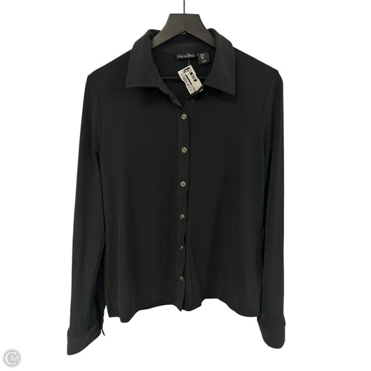 Blouse Long Sleeve By T Tahari In Black, Size: L