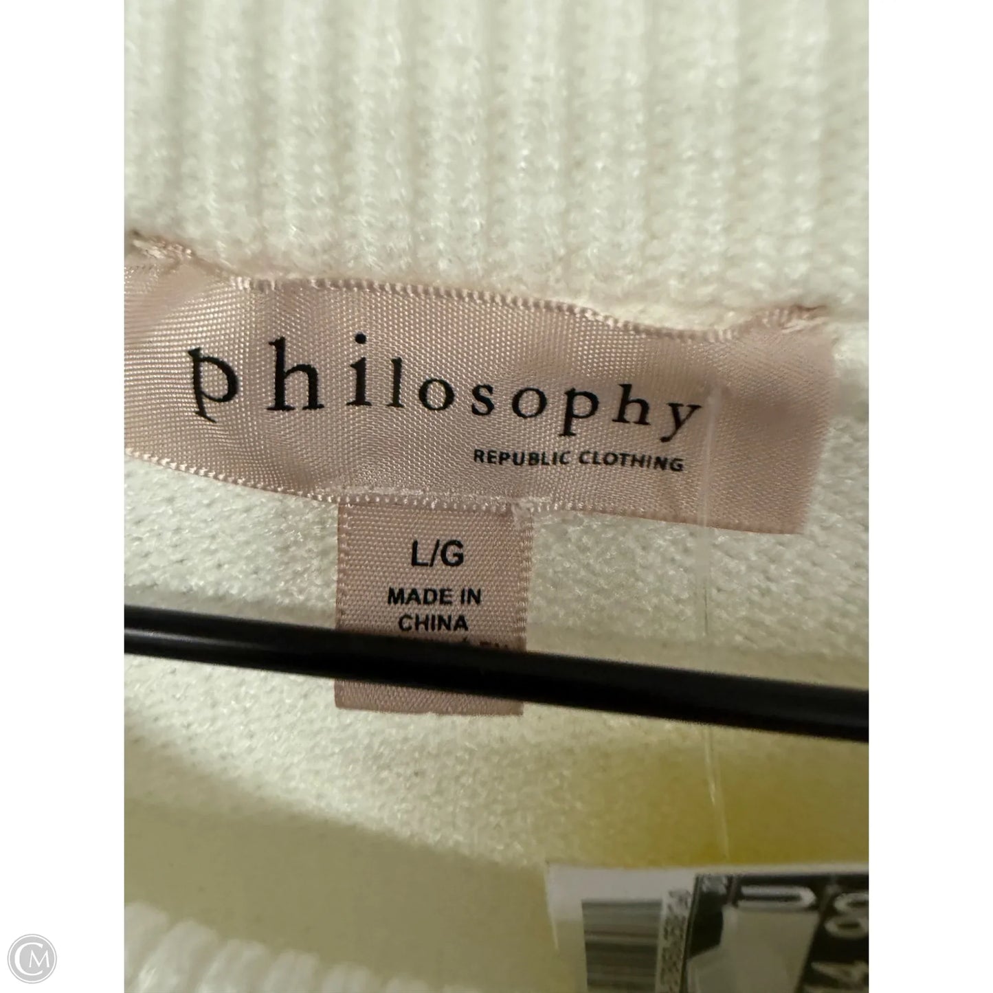 Sweater By Philosophy In Green & White, Size: L