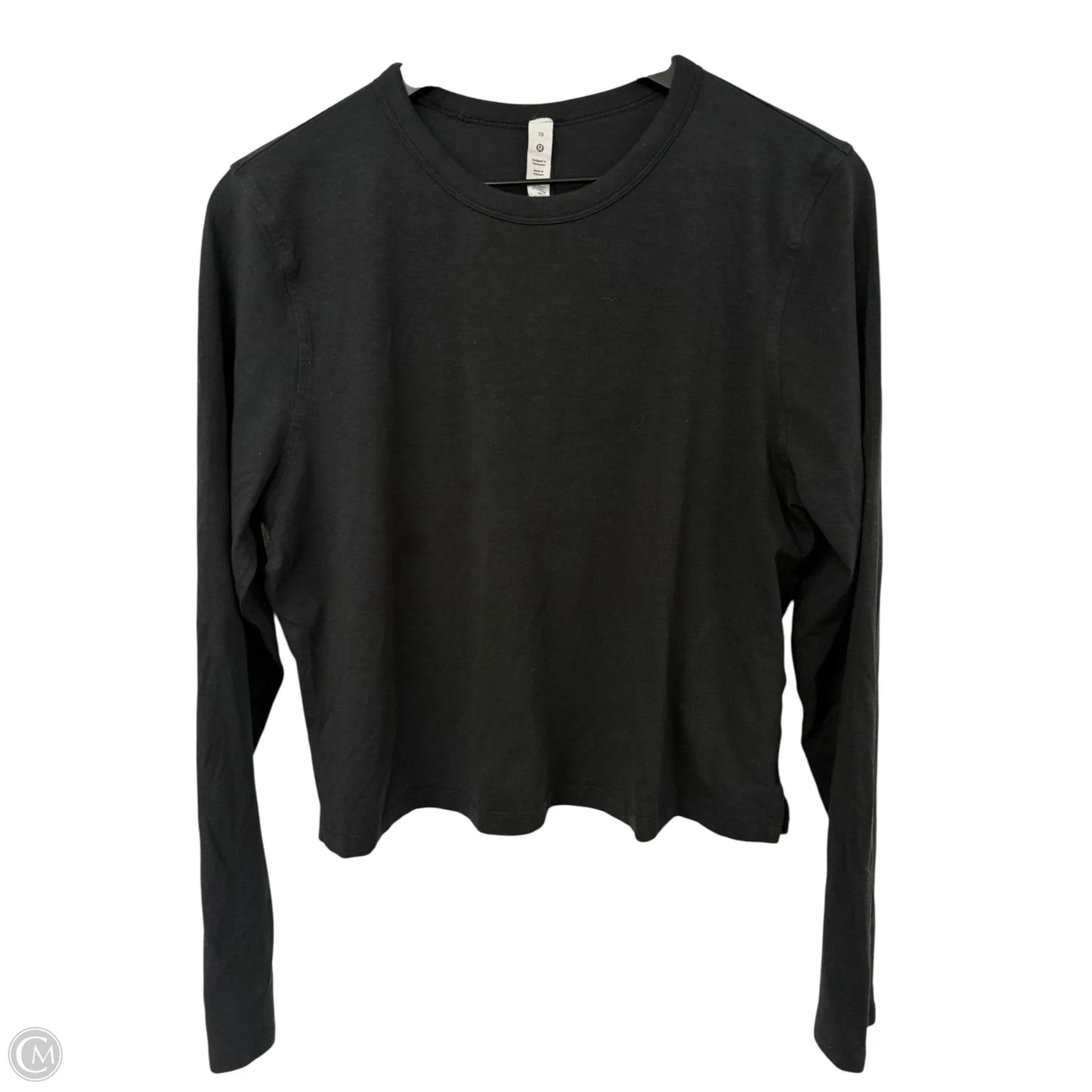 Athletic Top Long Sleeve Crewneck By Lululemon In Black, Size: 10