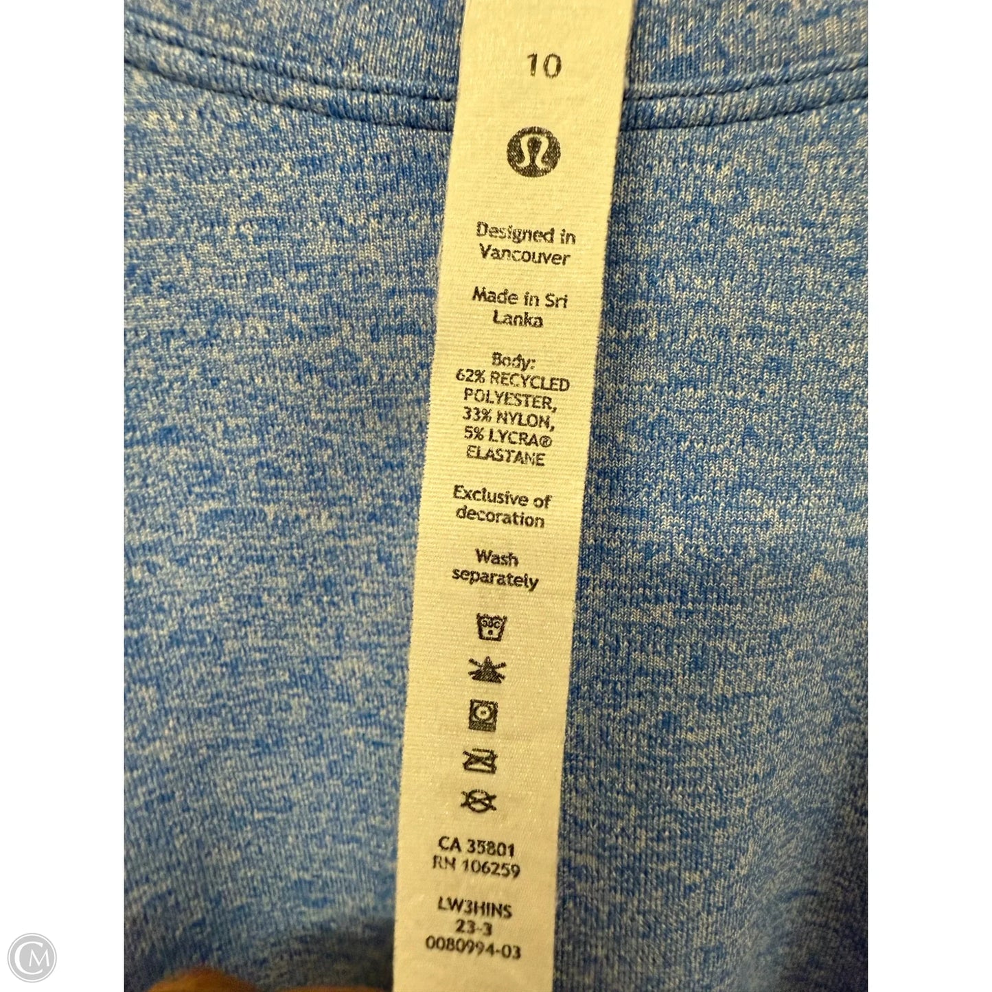 Athletic Top Short Sleeve By Lululemon In Blue, Size: 10
