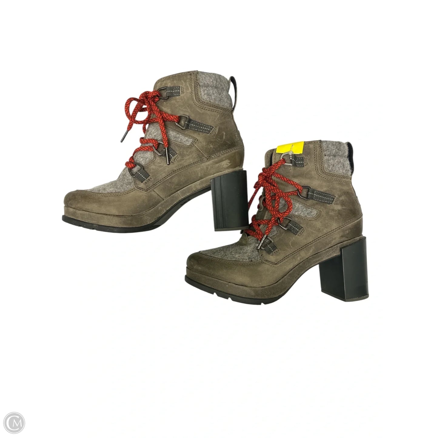 Boots Ankle Heels By Sorel In Green & Grey, Size: 8.5