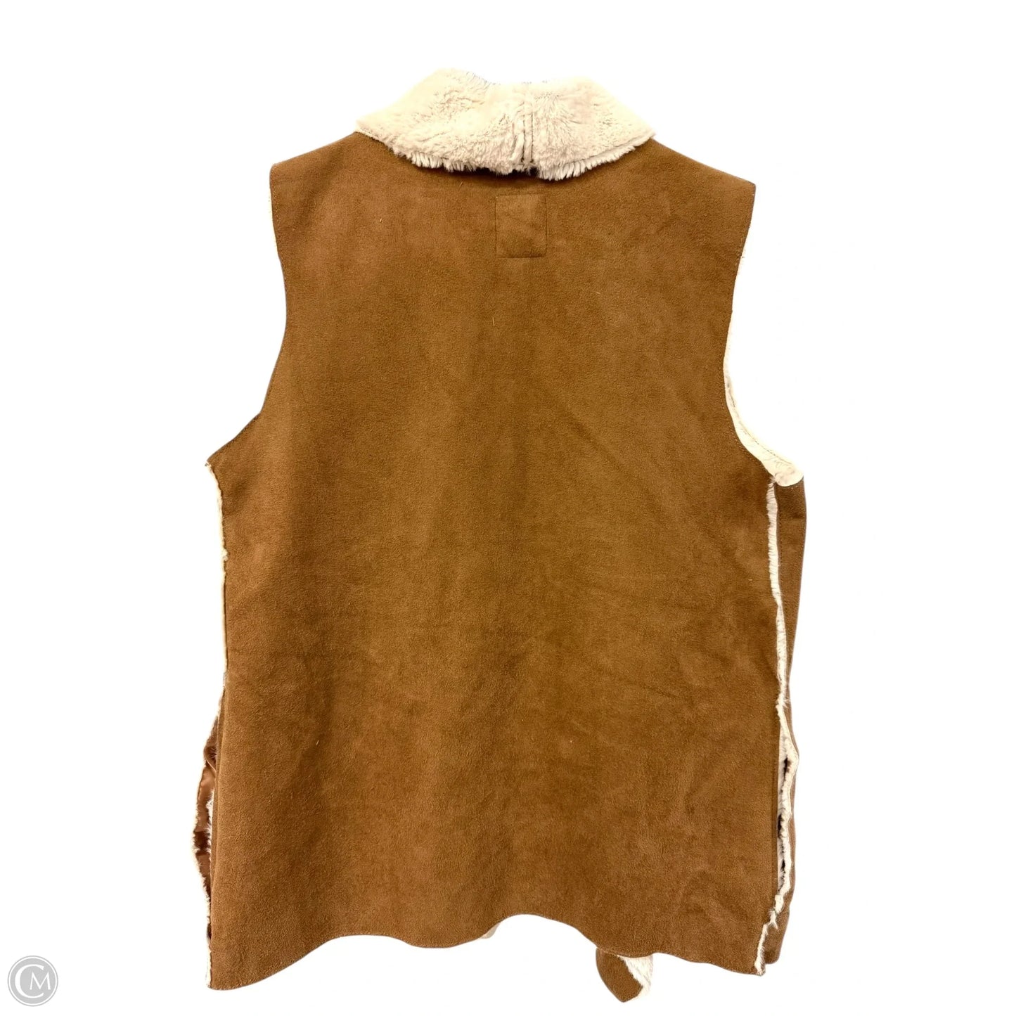 Vest Faux Fur & Sherpa By Clothes Mentor In Brown & Cream, Size: S