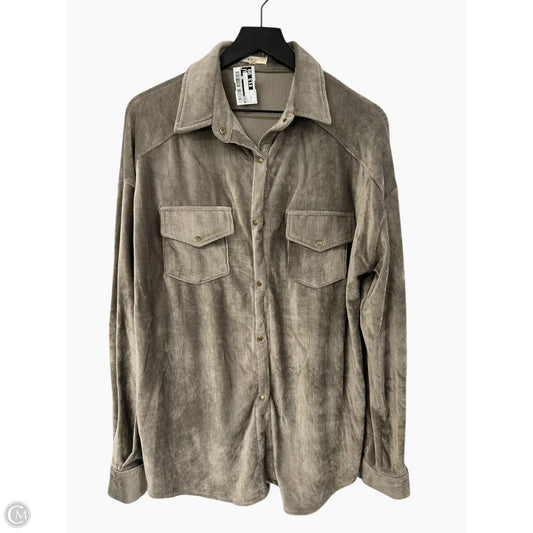 Blouse Long Sleeve By Easel In Grey, Size: M