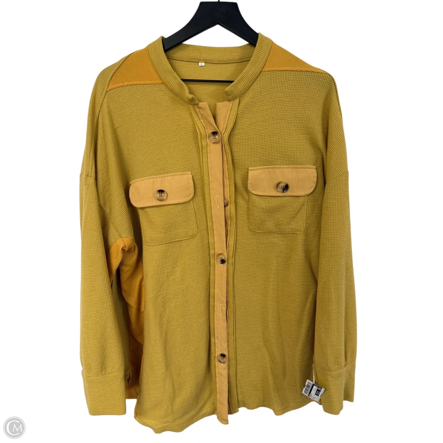 Blouse Long Sleeve By Cmf In Yellow, Size: Xl