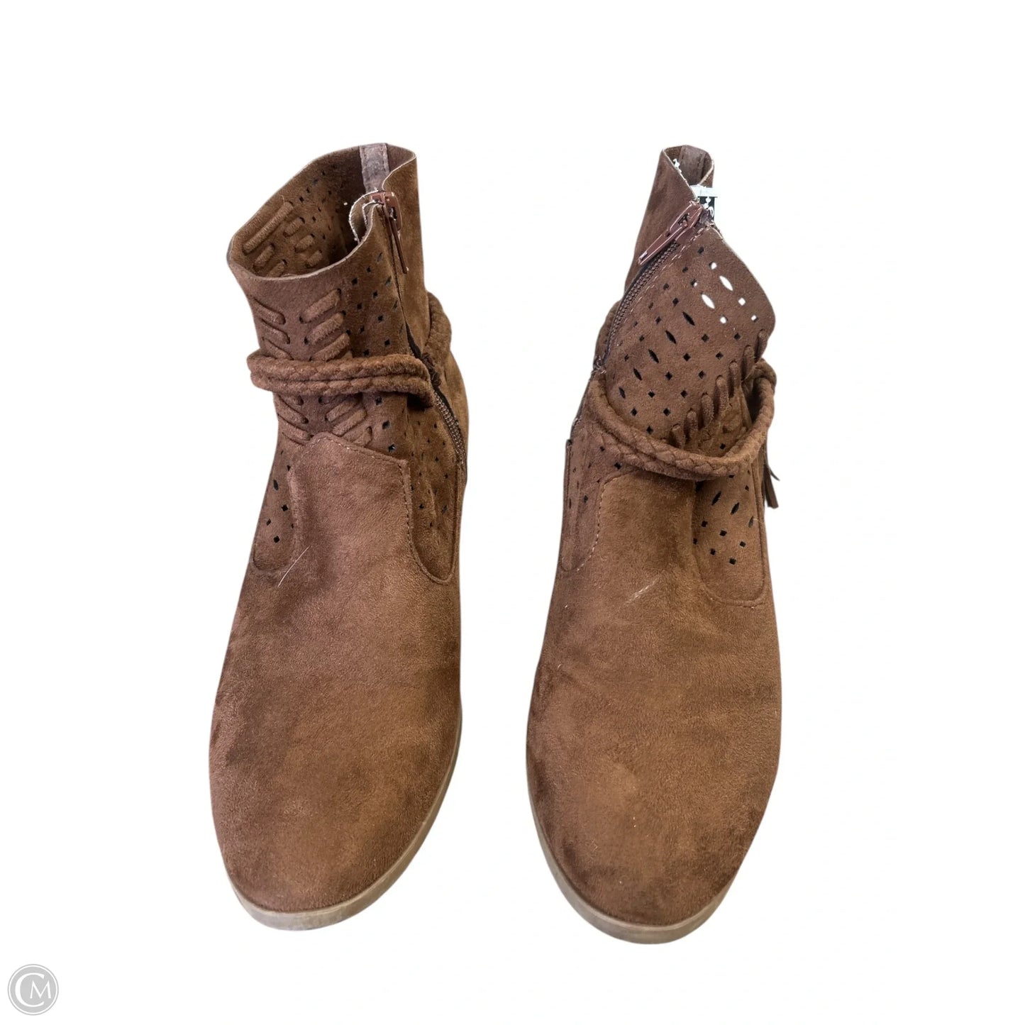 Boots Ankle Flats By Soda In Brown, Size: 8.5