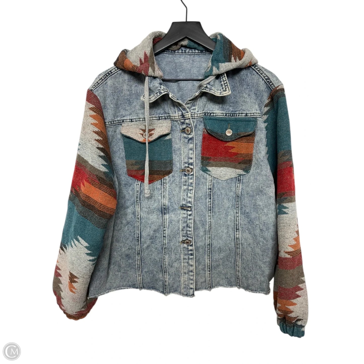 Jacket Denim By Cme In Multi-colored, Size: Xl