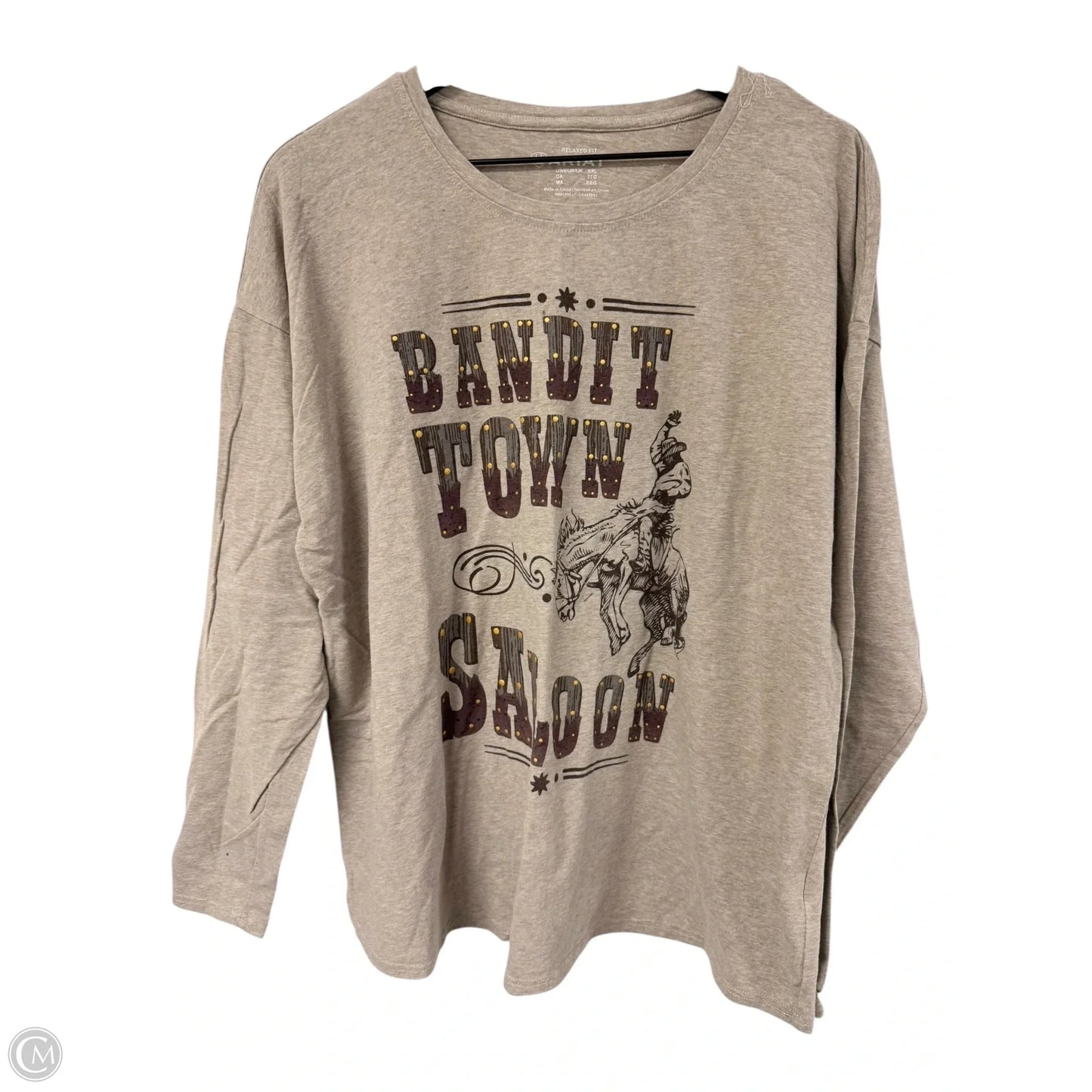 Top Long Sleeve By Ariat In Beige, Size: Xxl