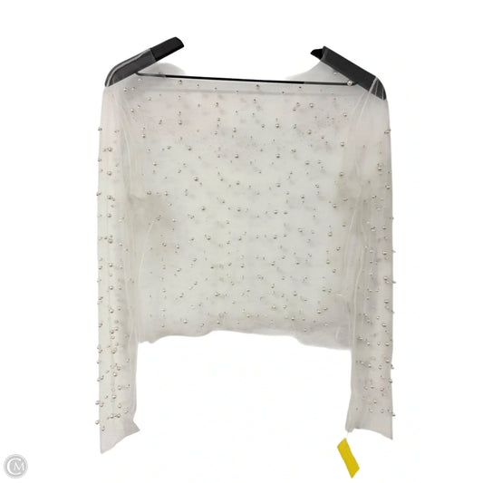 Top Long Sleeve By Cmf In White, Size: L