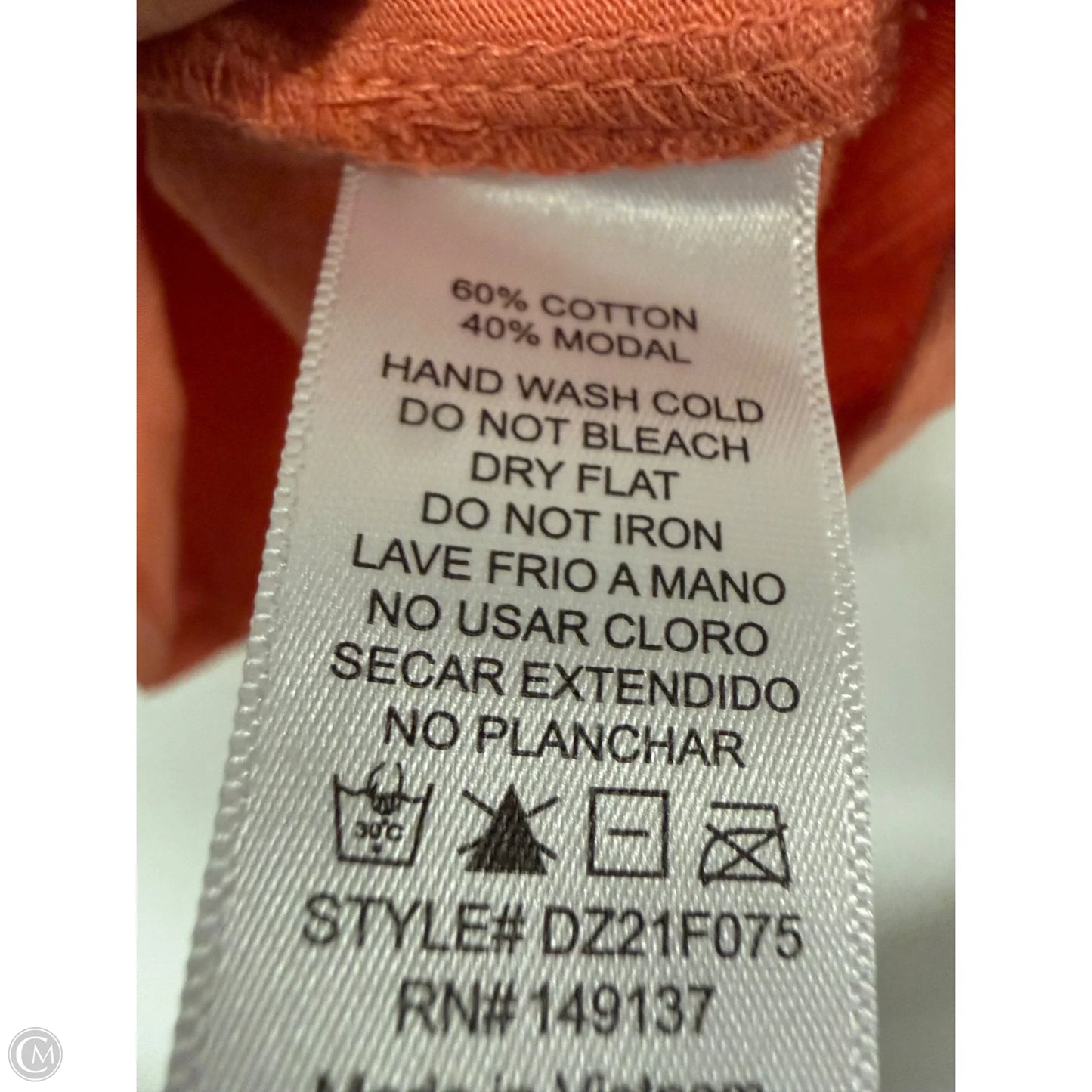 Top Sleeveless By Double Zero In Orange, Size: M