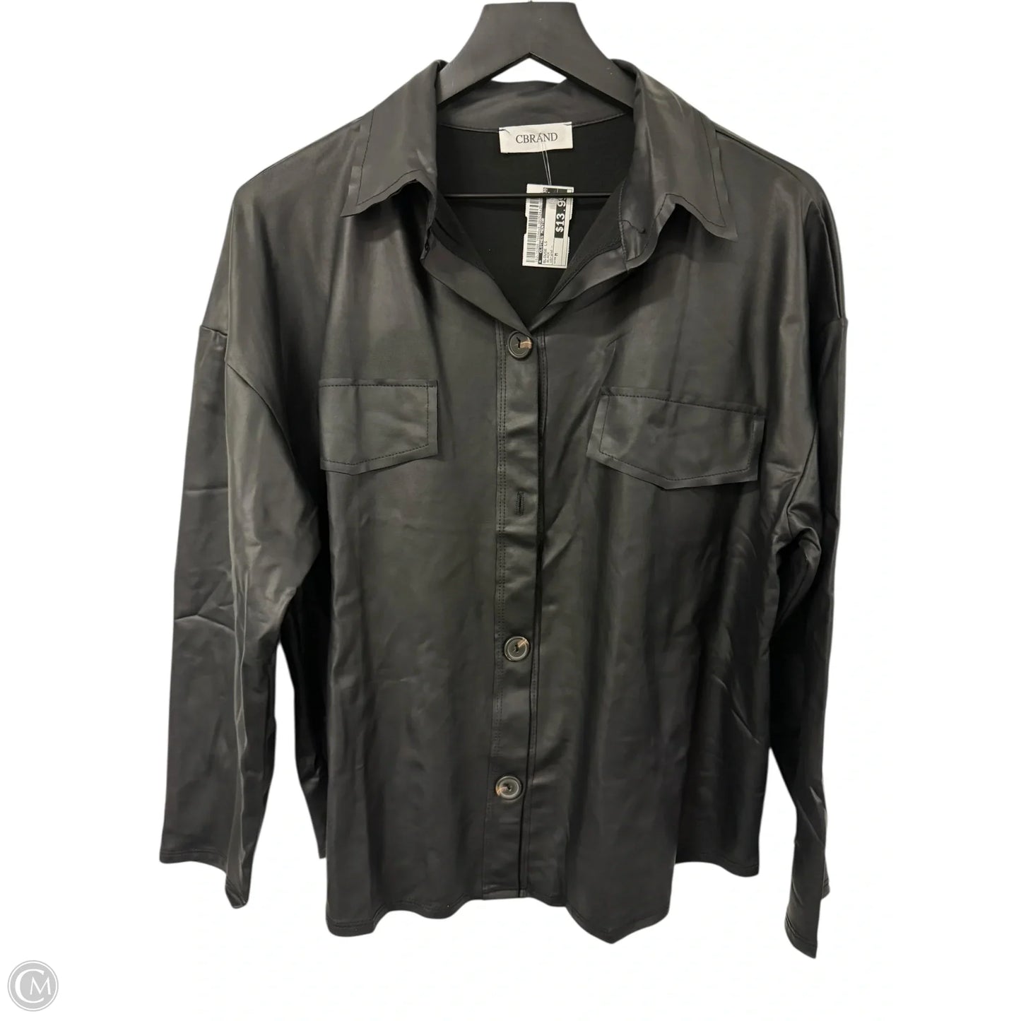 Blouse Long Sleeve By Clothes Mentor In Black, Size: M