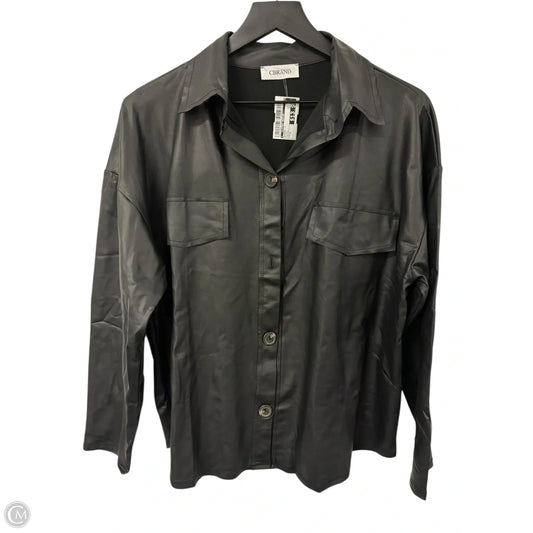 Blouse Long Sleeve By Clothes Mentor In Black, Size: M