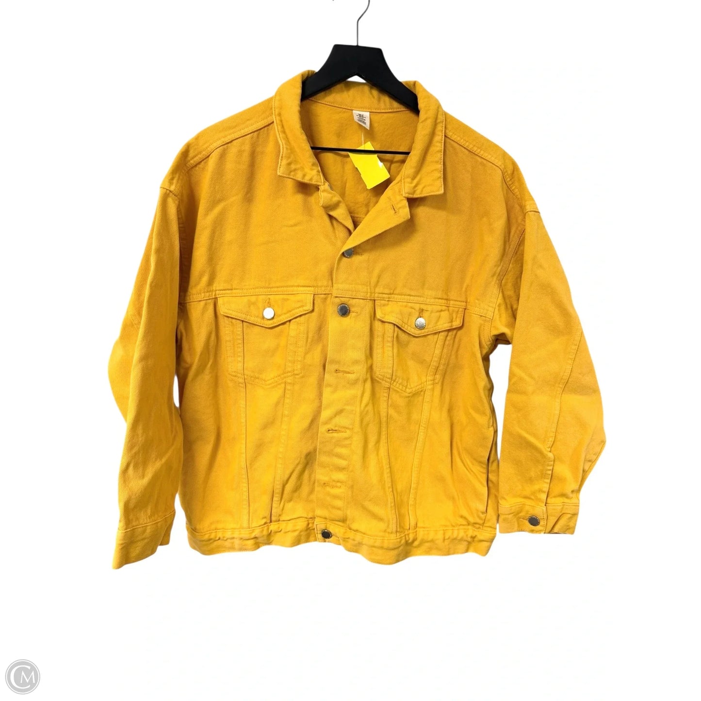 Jacket Denim By H&m In Yellow Denim, Size: 12