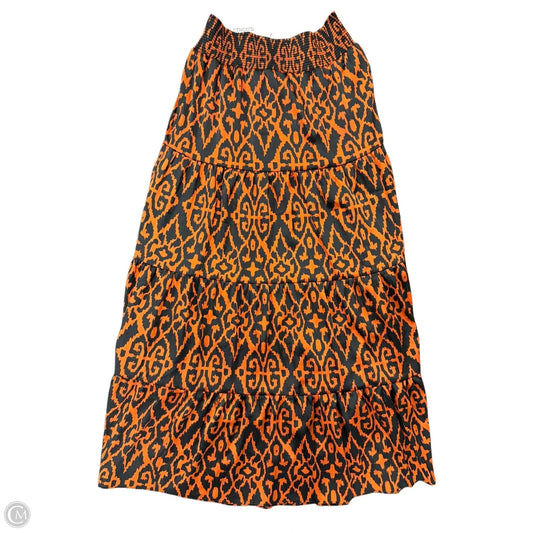 Skirt Maxi By Chicos In Black & Orange, Size: S