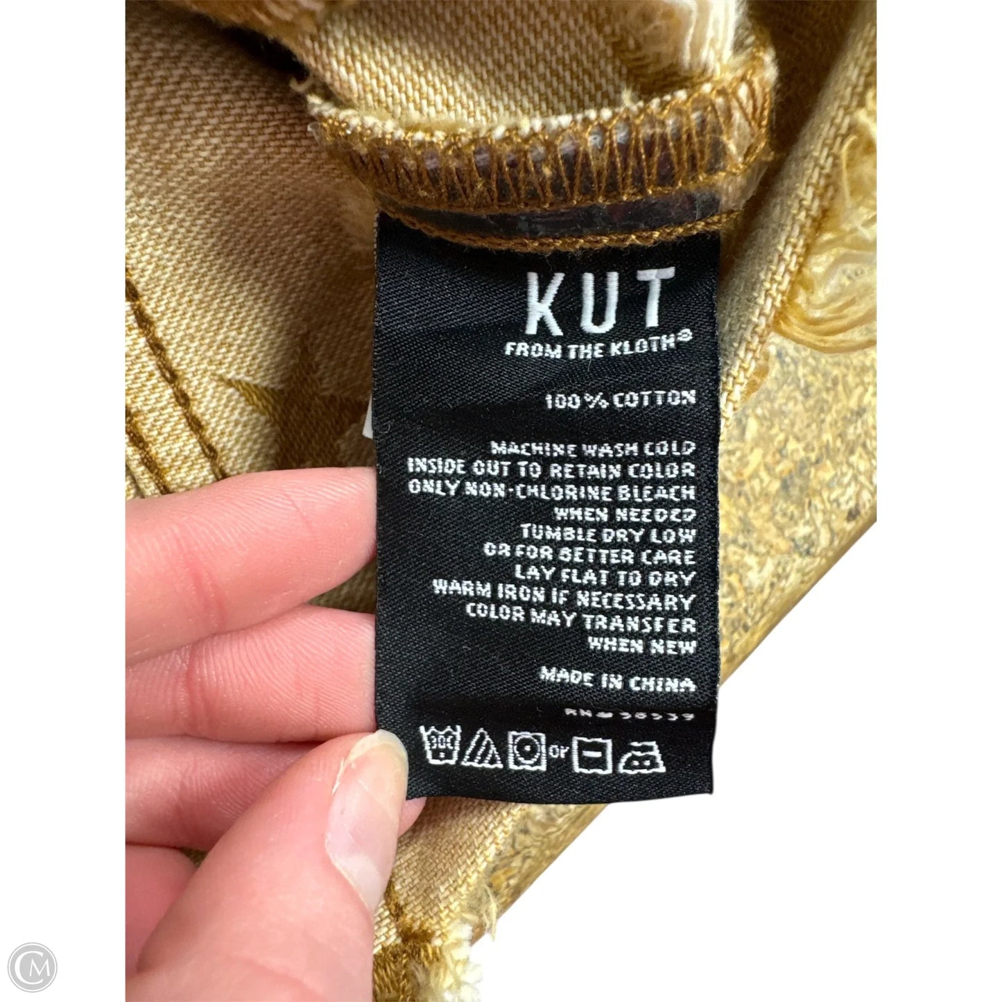 Jacket Denim By Kut In Yellow, Size: Xs