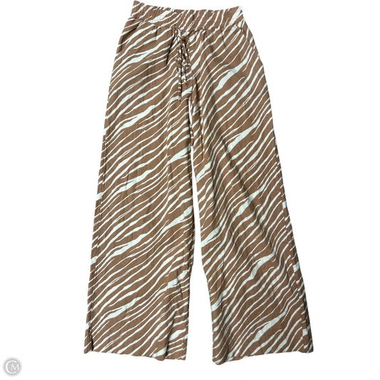 Pants Linen By A New Day In Brown & Cream, Size: Xs