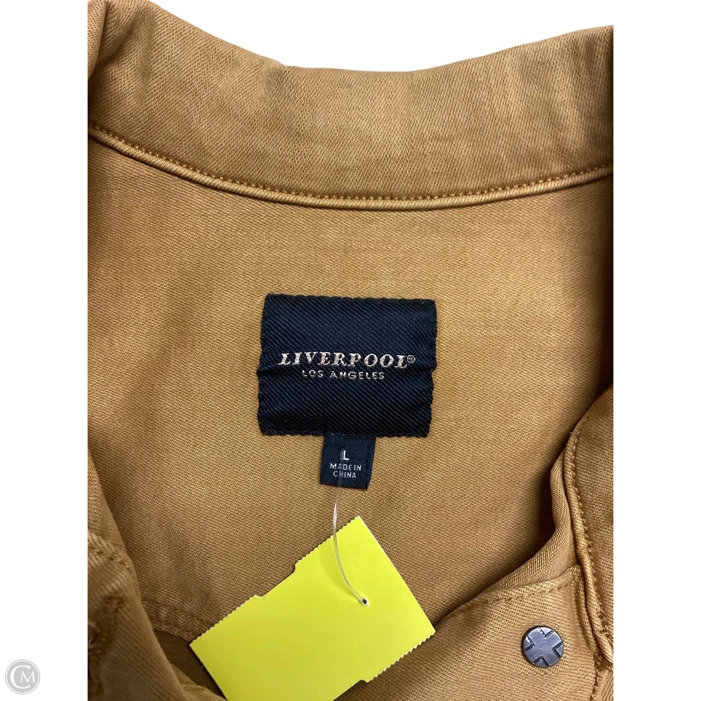 Jacket Denim By Liverpool In Yellow Denim, Size: L