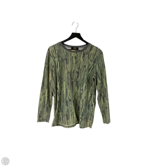 Top Long Sleeve Basic By Lucky & Blessed In Green & Grey, Size: S