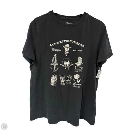 Top Short Sleeve By Wrangler In Black, Size: L