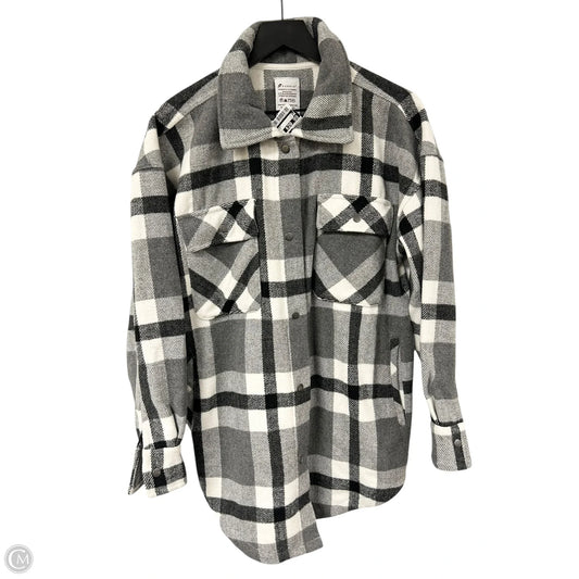 Jacket Shirt By Cmc In Grey & White, Size: S